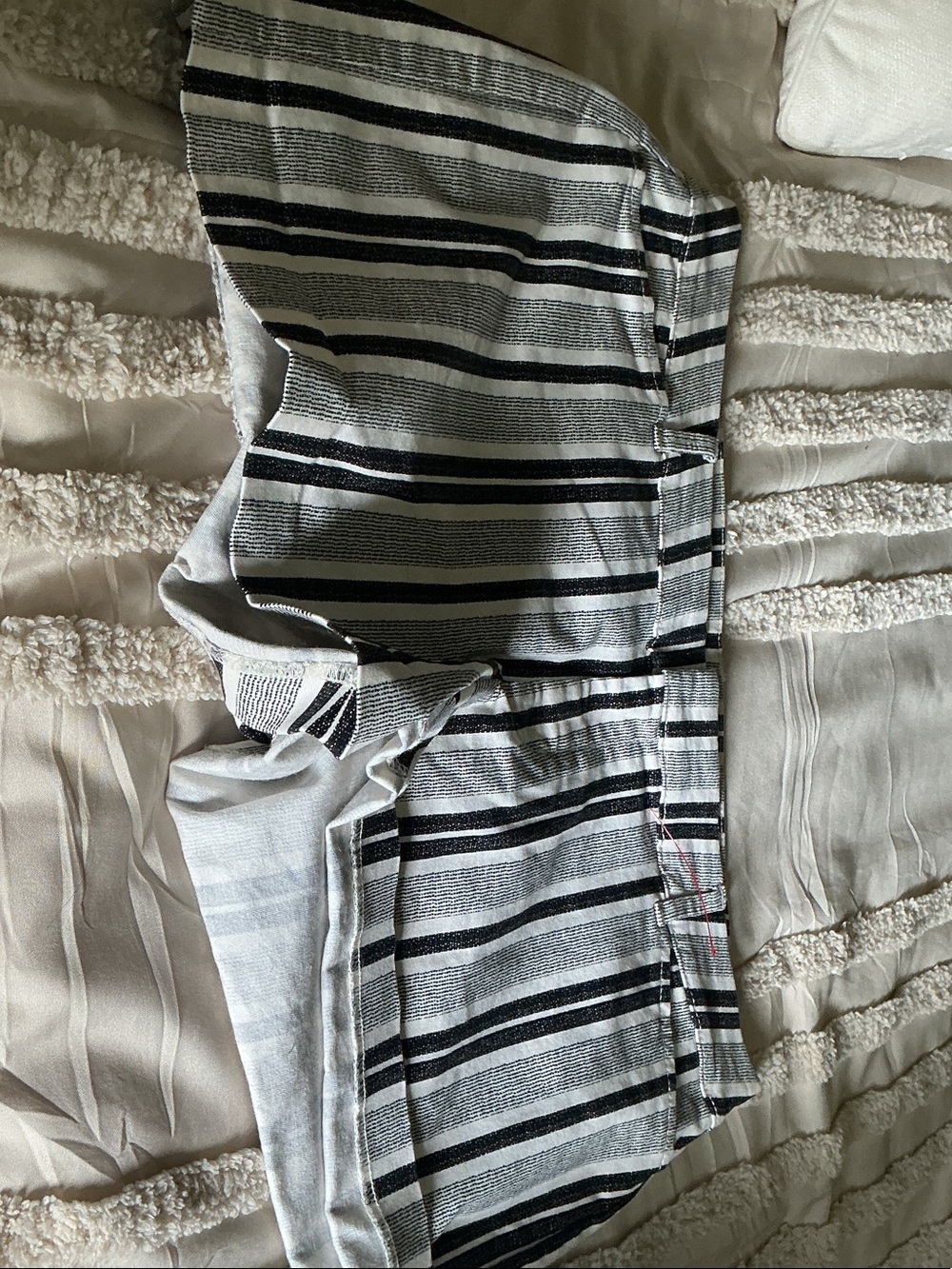 Old Navy Black and White Striped Women's Cargo Shorts
